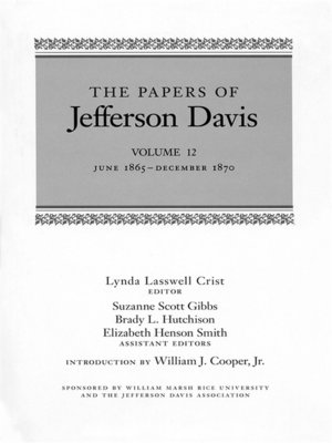 cover image of The Papers of Jefferson Davis